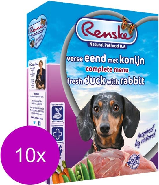 Renske Vers Vlees Hondenvoeding - Eend/Konijn 